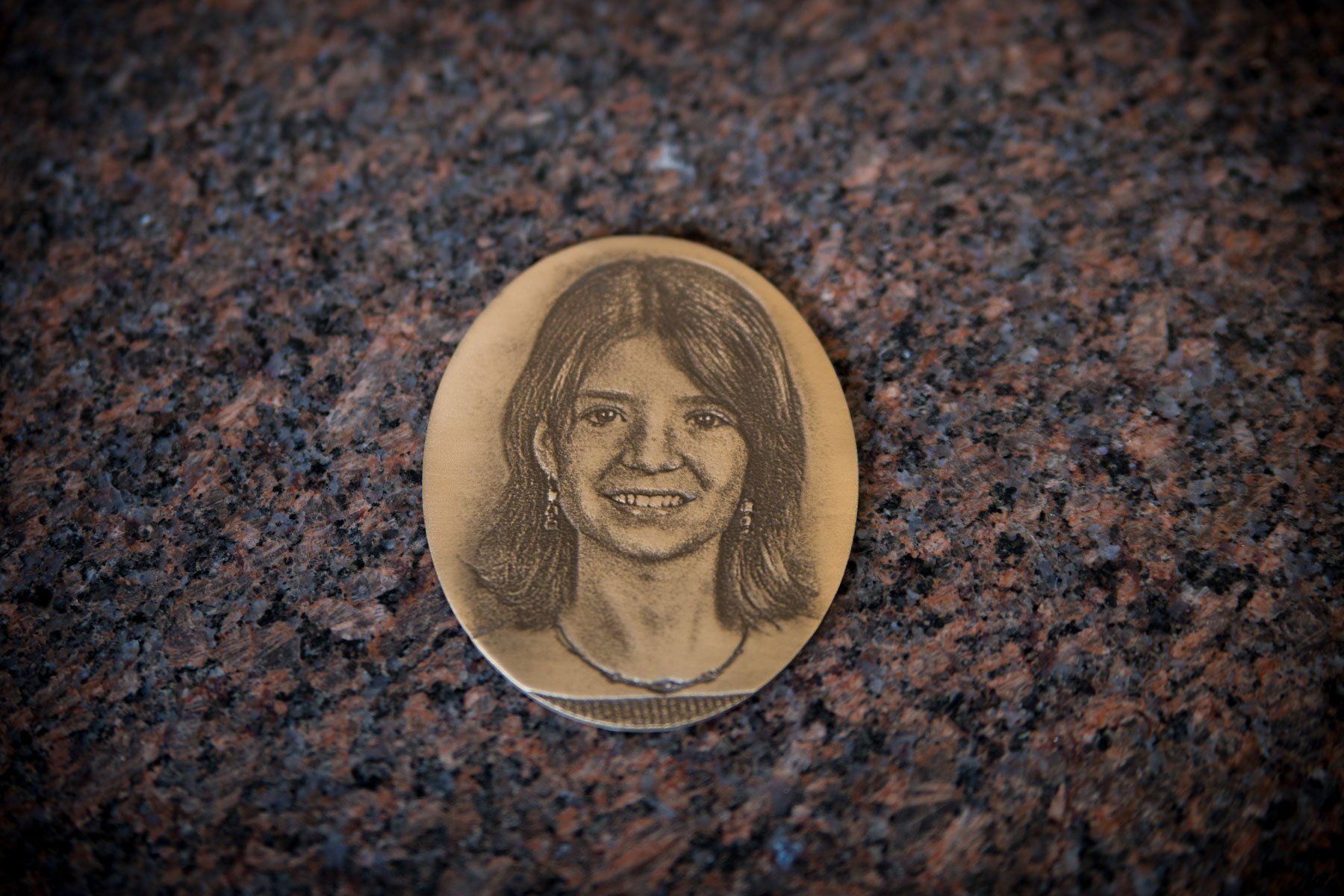 Custom Gravestone — Memorial Bouquet Charm of Woman in Columbus, Oh