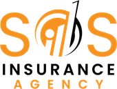 Orange SOS Agency logo with a person and gold accents.