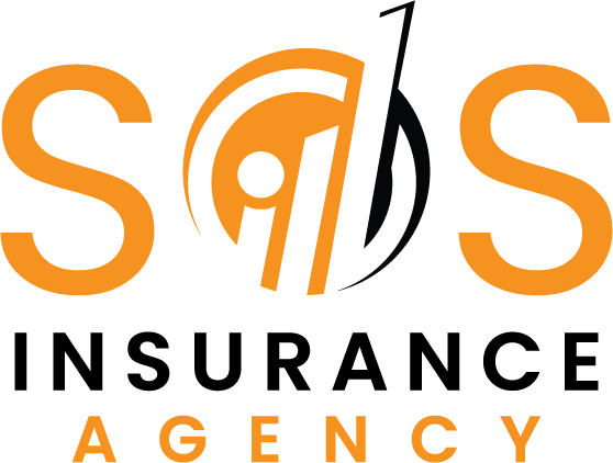 Orange SOS Agency logo with a person and gold accents.