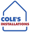 coles installation blue and red logo