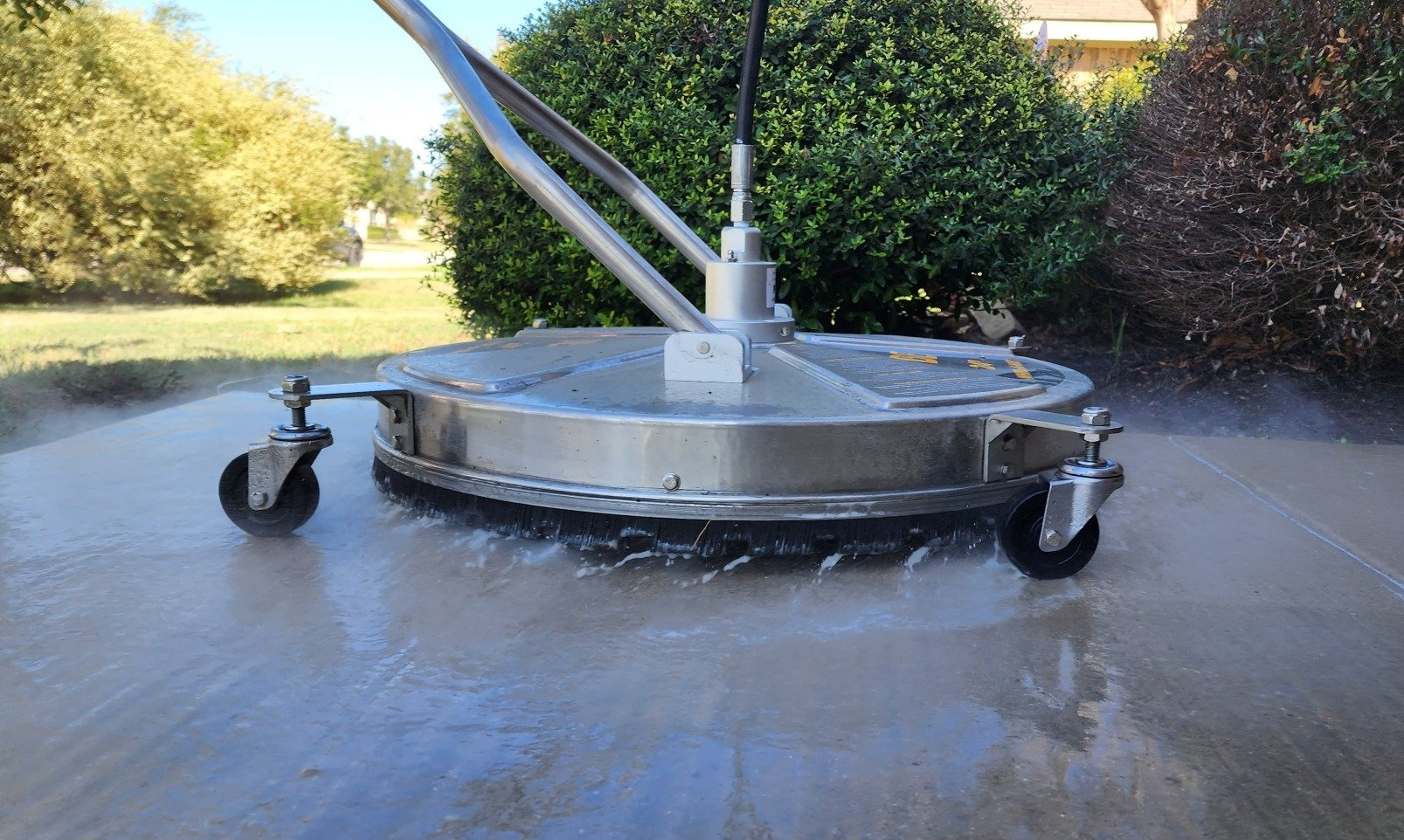 Our power washing machine in action at a home in Kyle, Tx