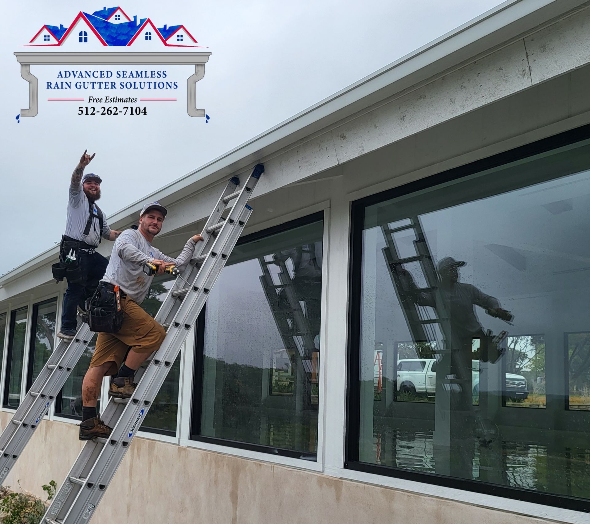 ASRGS crew in Marion, Tx for seamless rain gutter installation