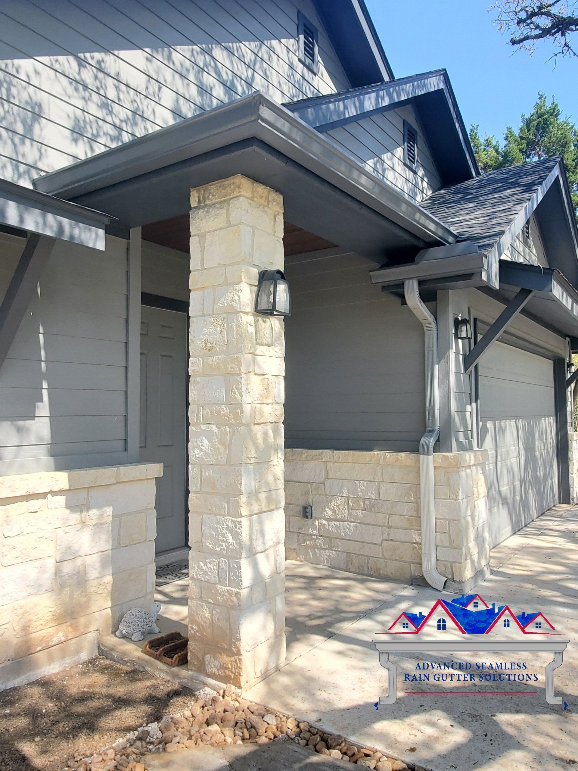 Downspout install by ASRGS on home in Kyle Texas