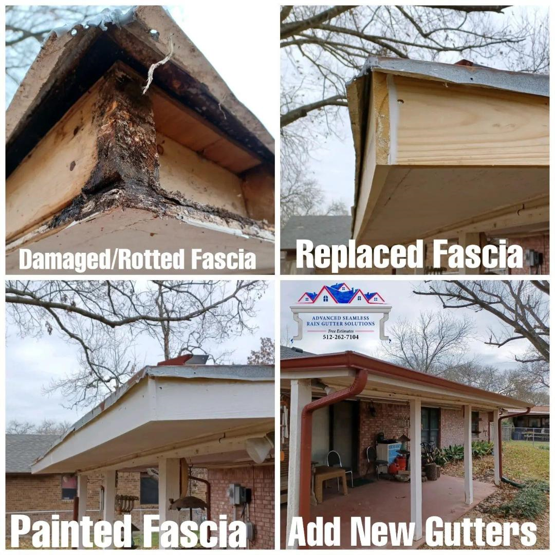 Before and after pics of fascia boards installation by ASRGS