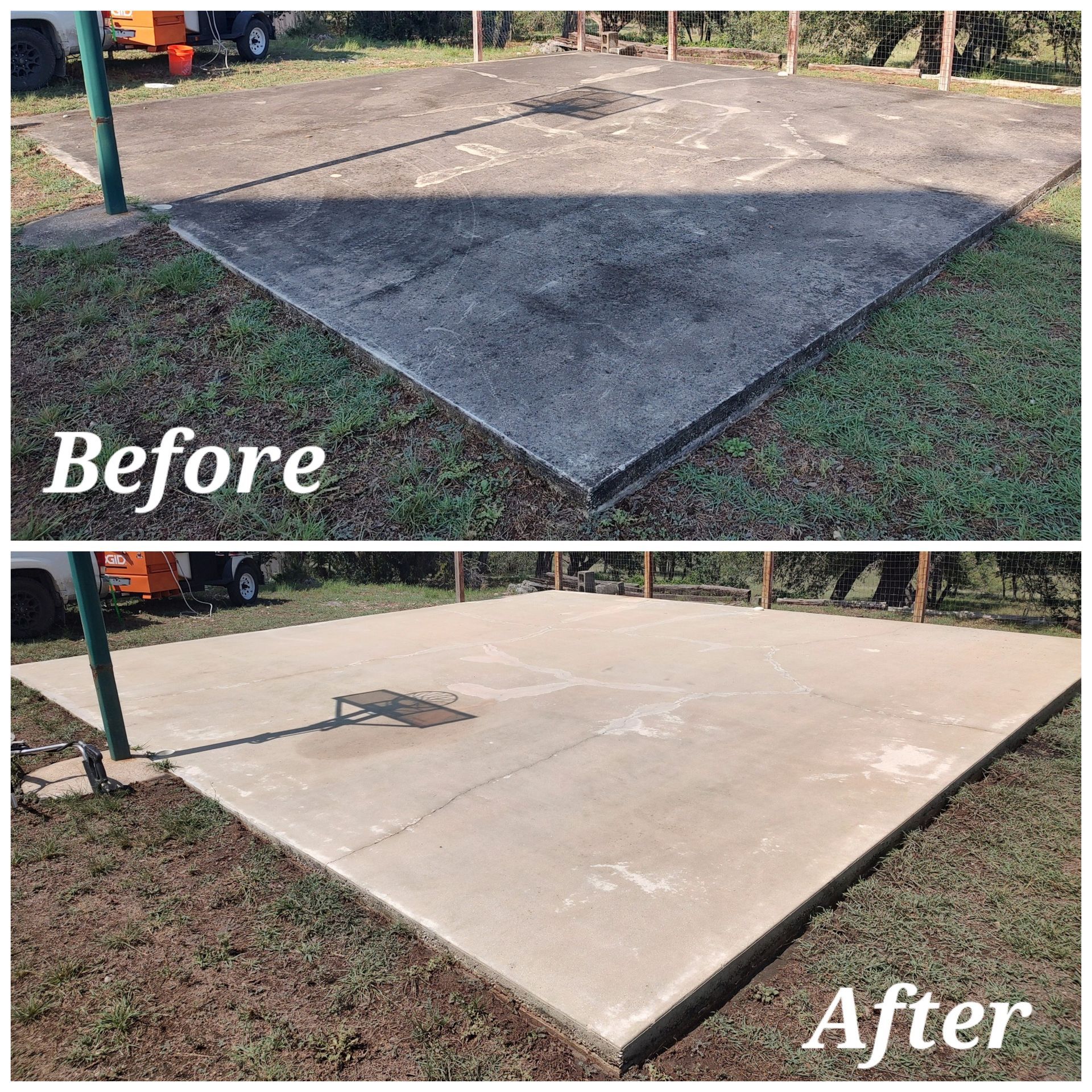 clean concrete sidewalk after pressure washing service in kyle tx