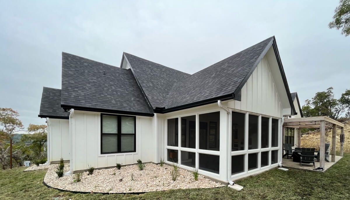 new house with rain water collection system in kyle tx