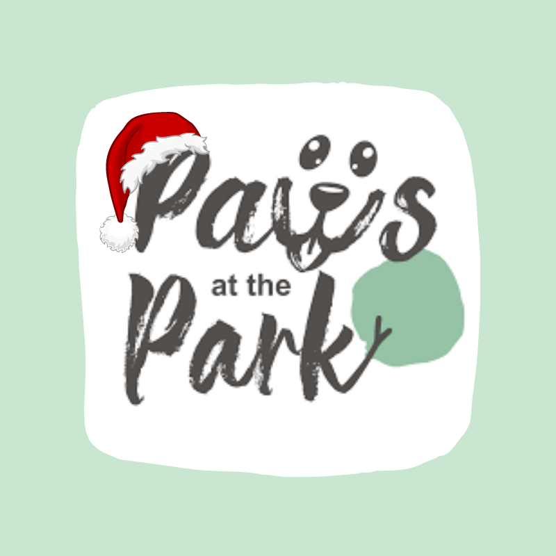 A logo for pai 's at the park with a santa hat