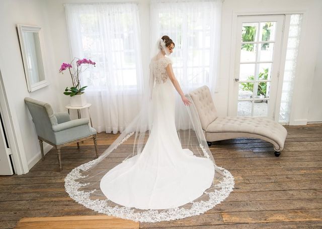 knee length dresses for ladies Mantilla Wedding Veil in Lace main image 0