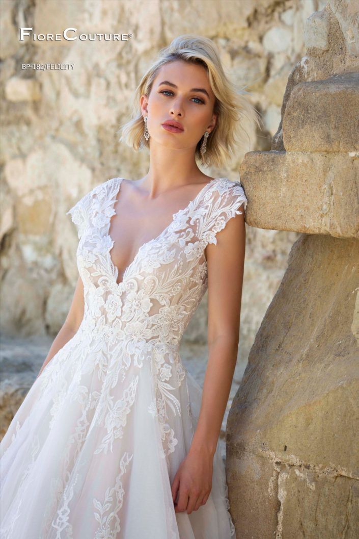 Fiore Couture Vintage Lace Wedding Gown at Fifi's Bridal in Elmhurst, IL