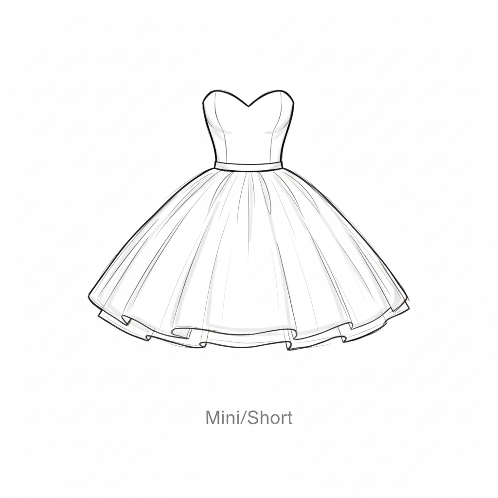 Strapless mini dress with a fitted bodice and a flared skirt.