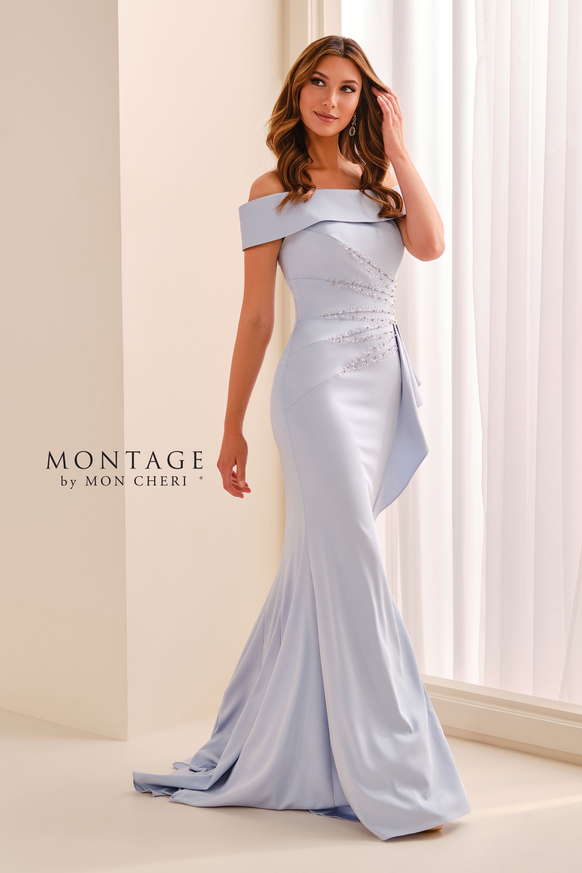 Montage M3213: Strapless Crepe Mermaid Evening Gown