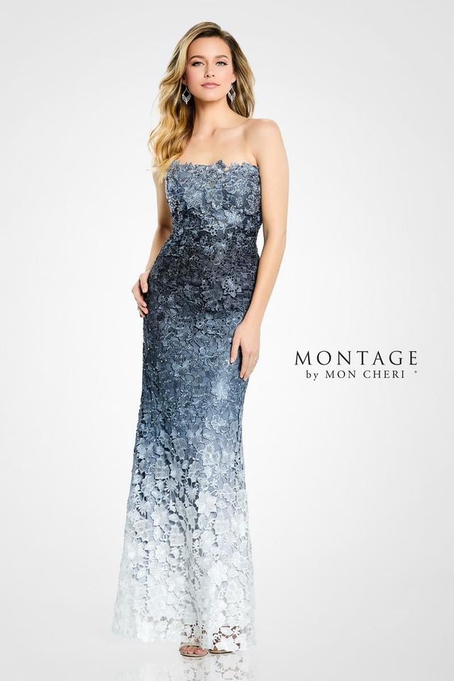 Strapless Straight Neckline Sheath Gown | MONTAGE M506