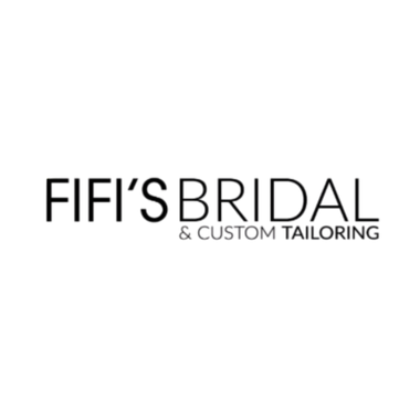 Fifi's Bridal & Custom Tailoring logo in black text on white background.