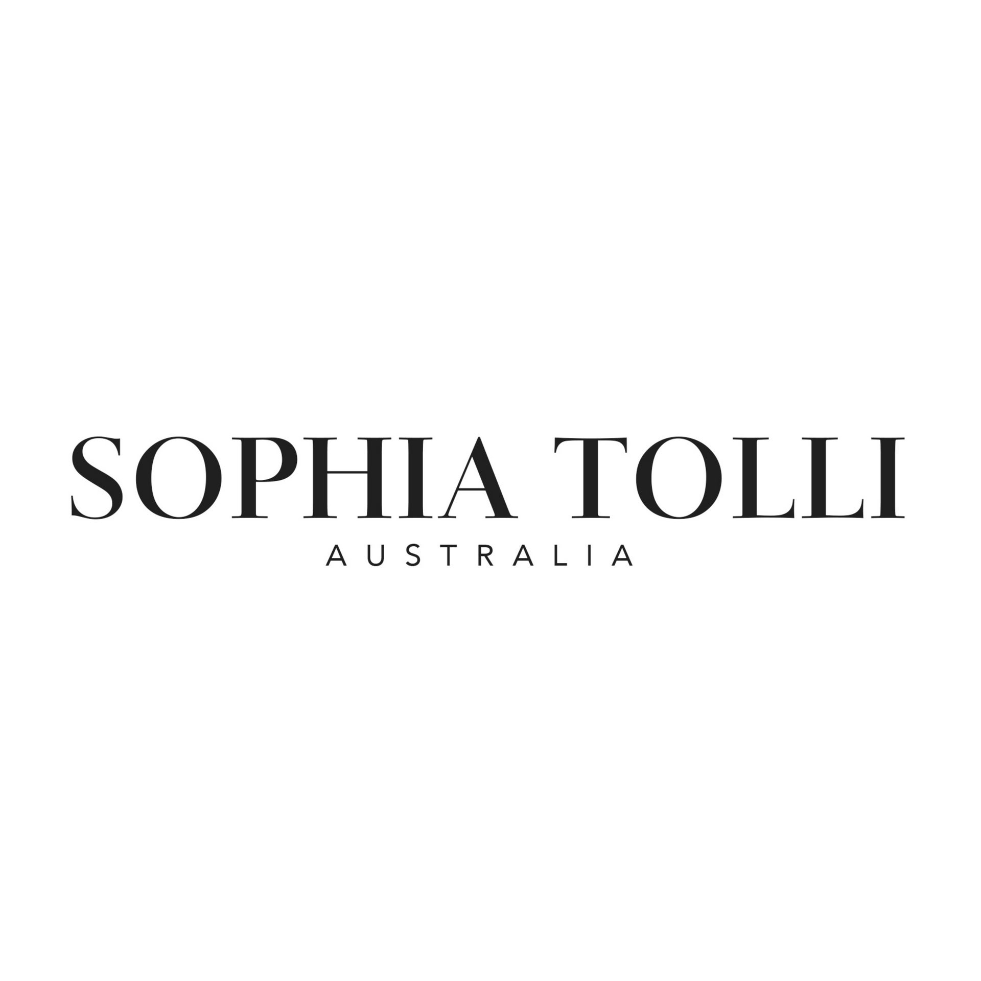 Sophia Tolli Australia logo in black text on a white background.