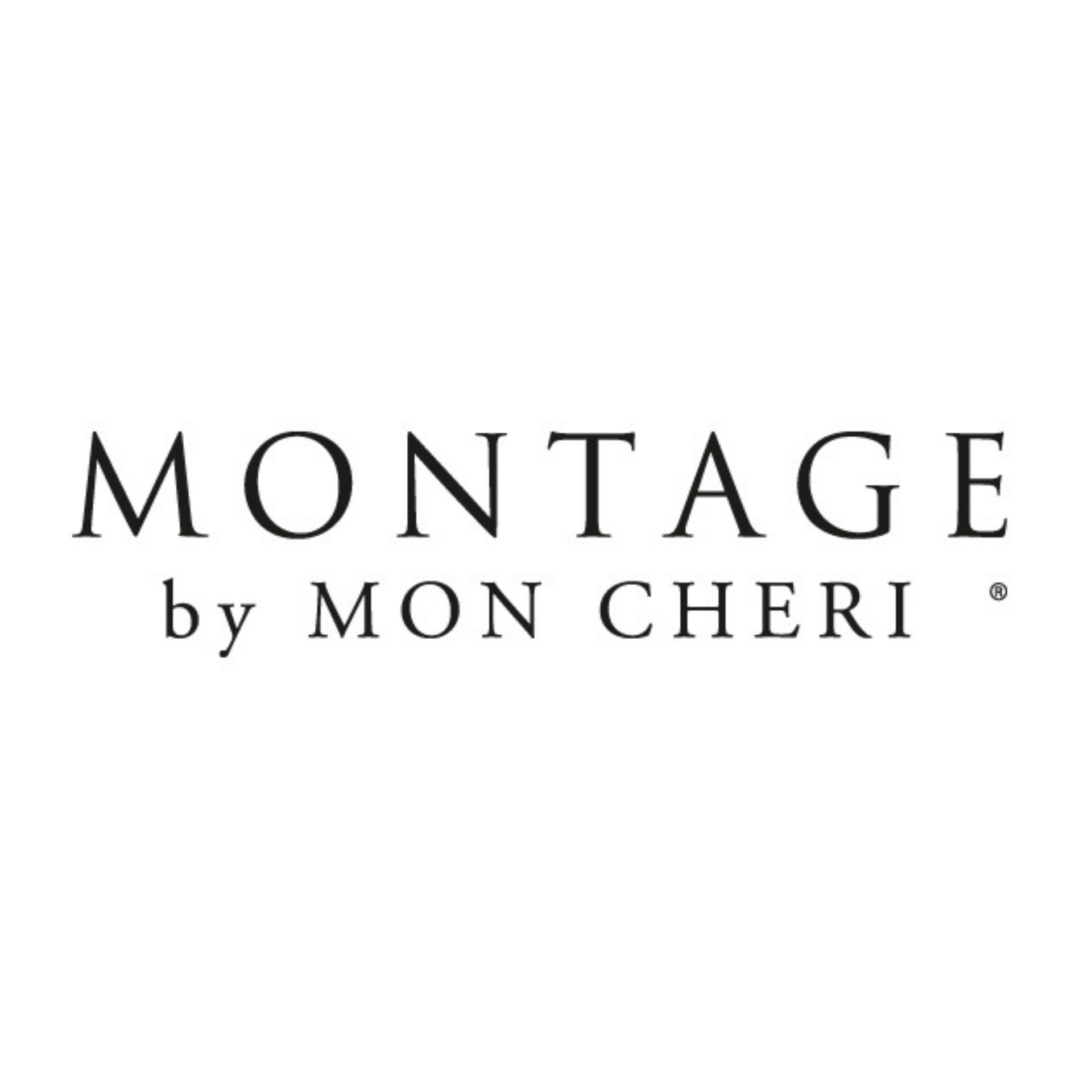 Montage by Mon Cheri logo, black text on white background.