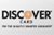 Discover credit card logo with a yellow-orange circle and text on white background.
