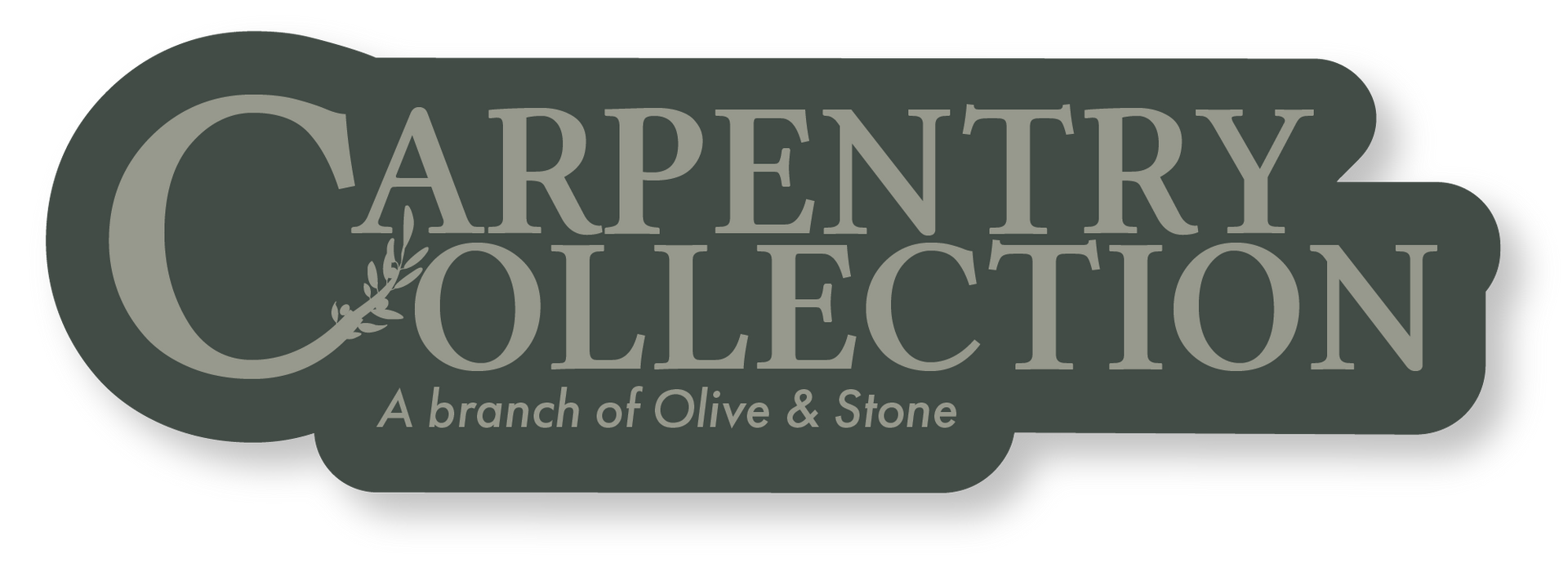 Carpentry Collection logo in dark green with 