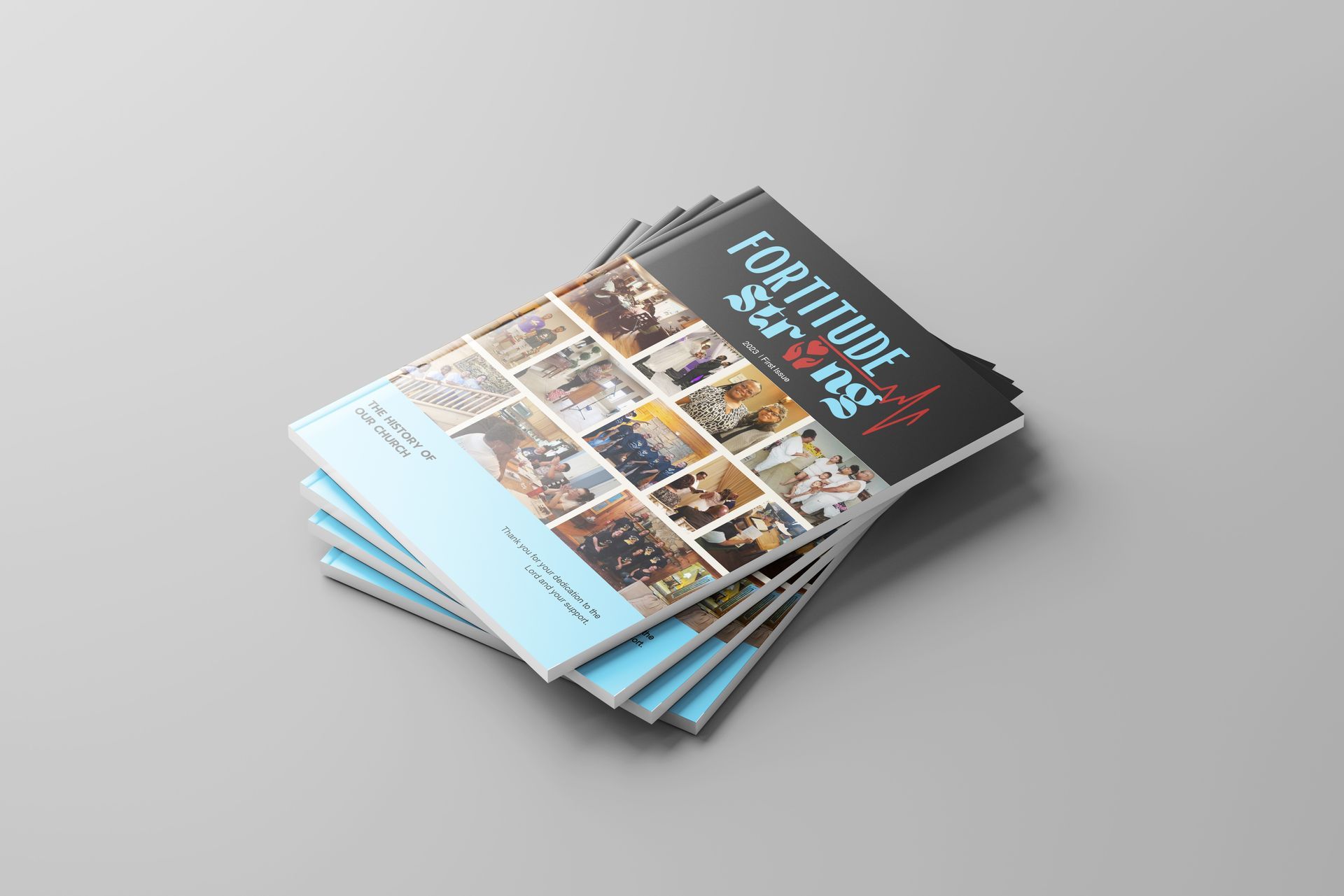 Stack of magazines with 