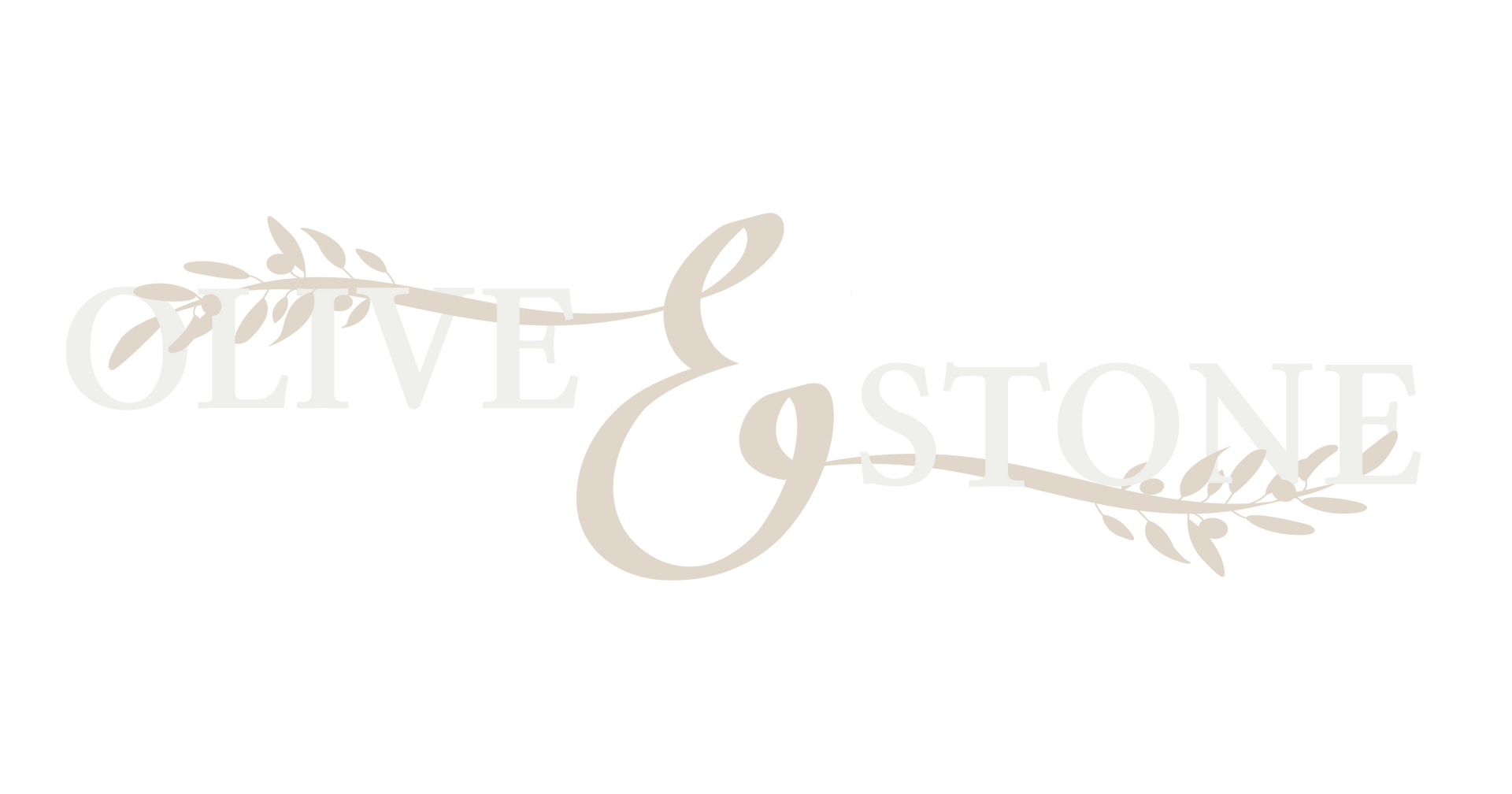 Olive & Stone logo, tan cursive 