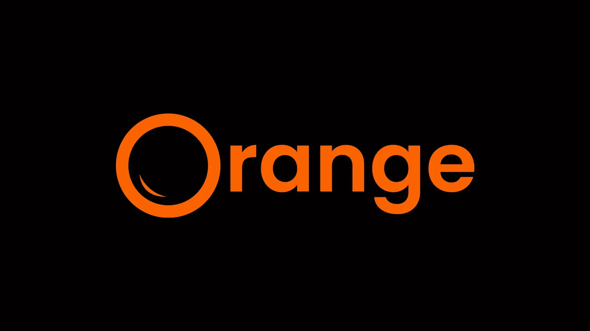 Orange logo in a black background