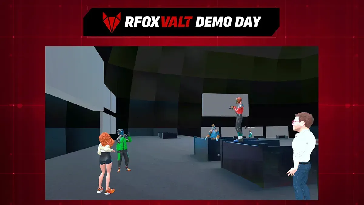 CitiXens and avatars visiting the WebView area in the Dome of Qua5ar on the RFOX VALT metaverse