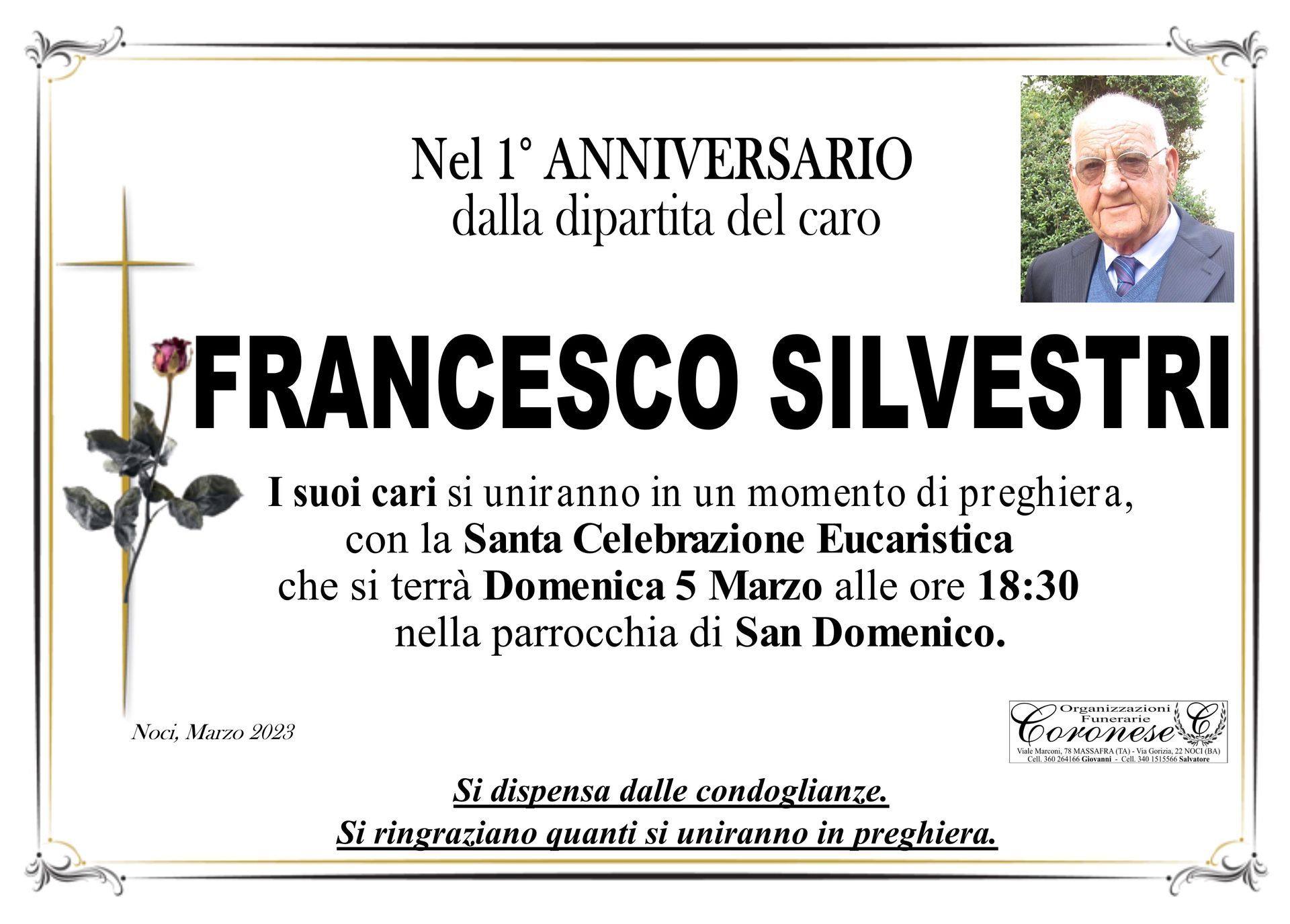 necrologio FRANCESCO SILVESTRI