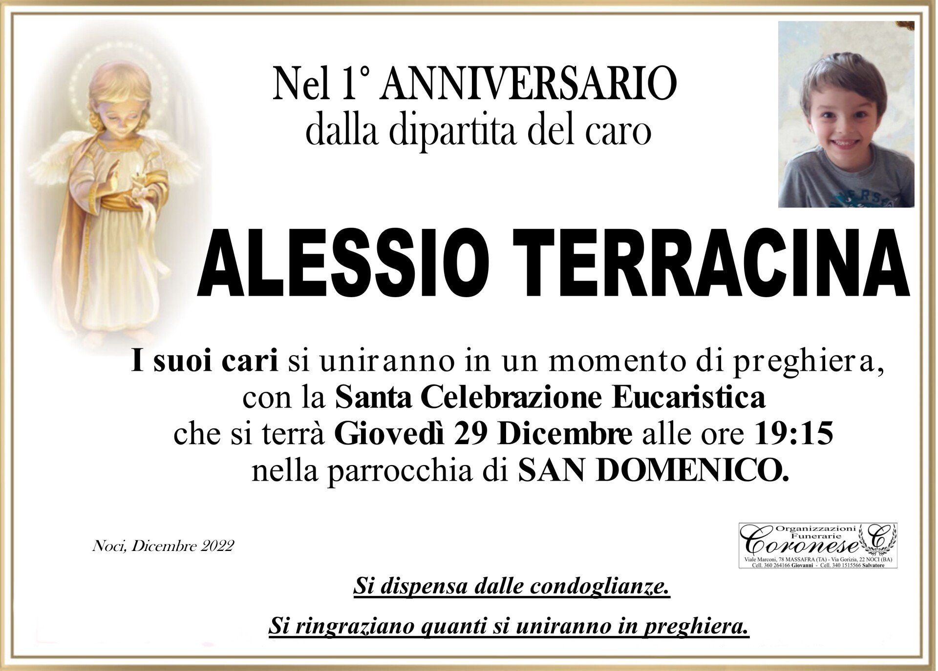 necrologio ALESSIO TERRACINA