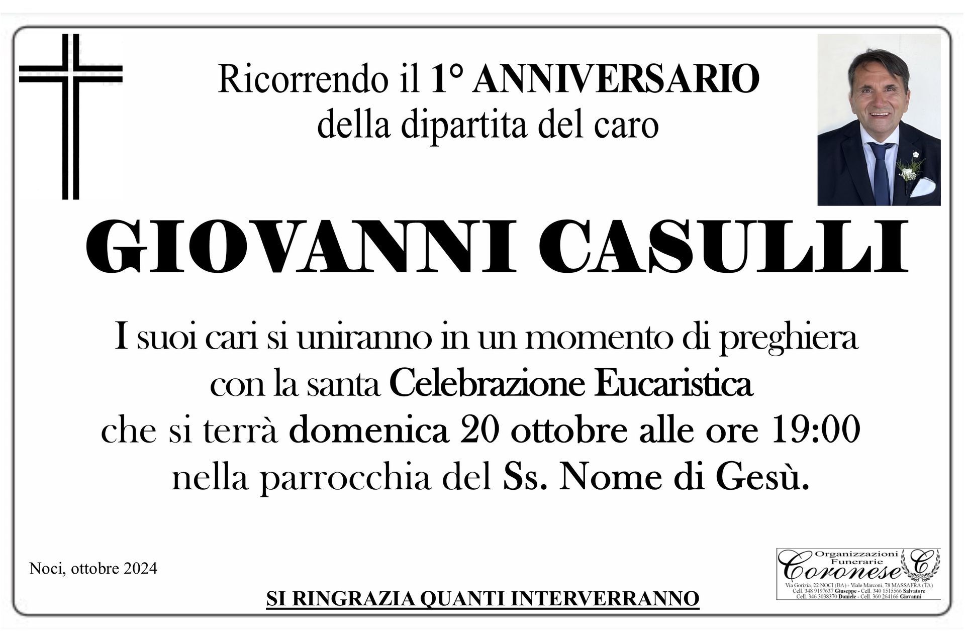 necrologio GIOVANNI CASULLI