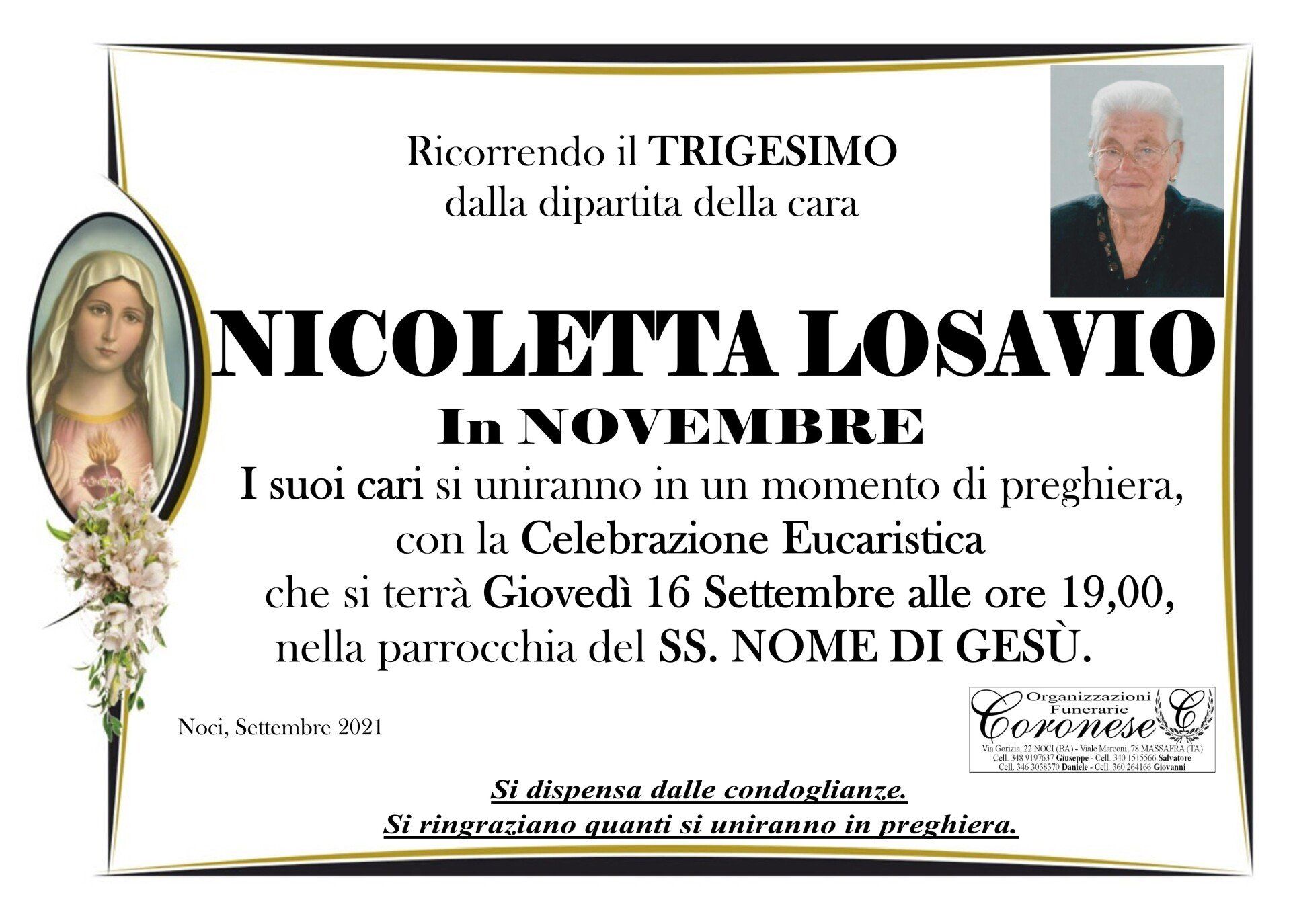 necrologio Nicoletta Losavio 