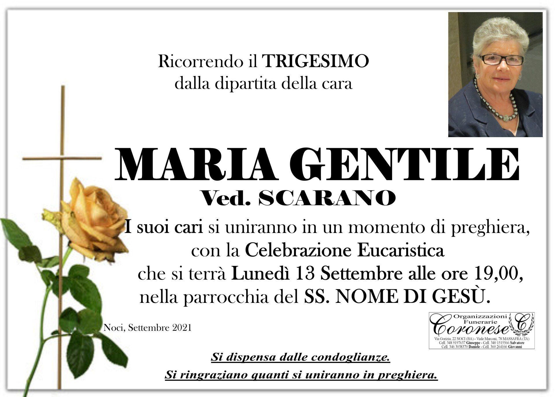 necrologio Maria Gentile