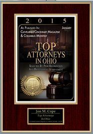 A plaque that says top attorneys in ohio on it.