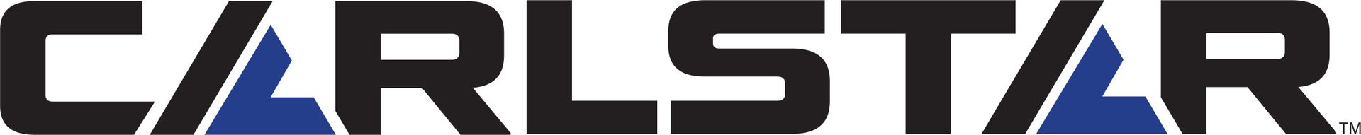 CARLSTAR logo in bold black letters with a blue horizontal bar beneath the text