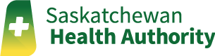 Saskatchewan Health Authority logo with green text and a green-yellow medical cross icon