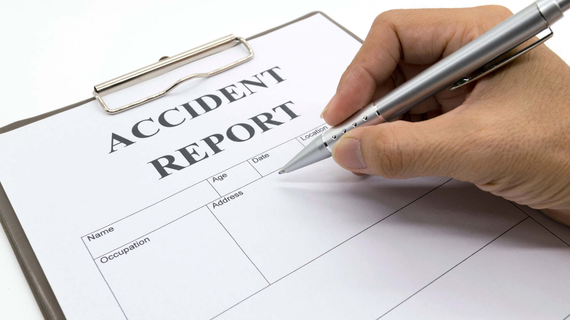 Accident report evidence for personal injury claim