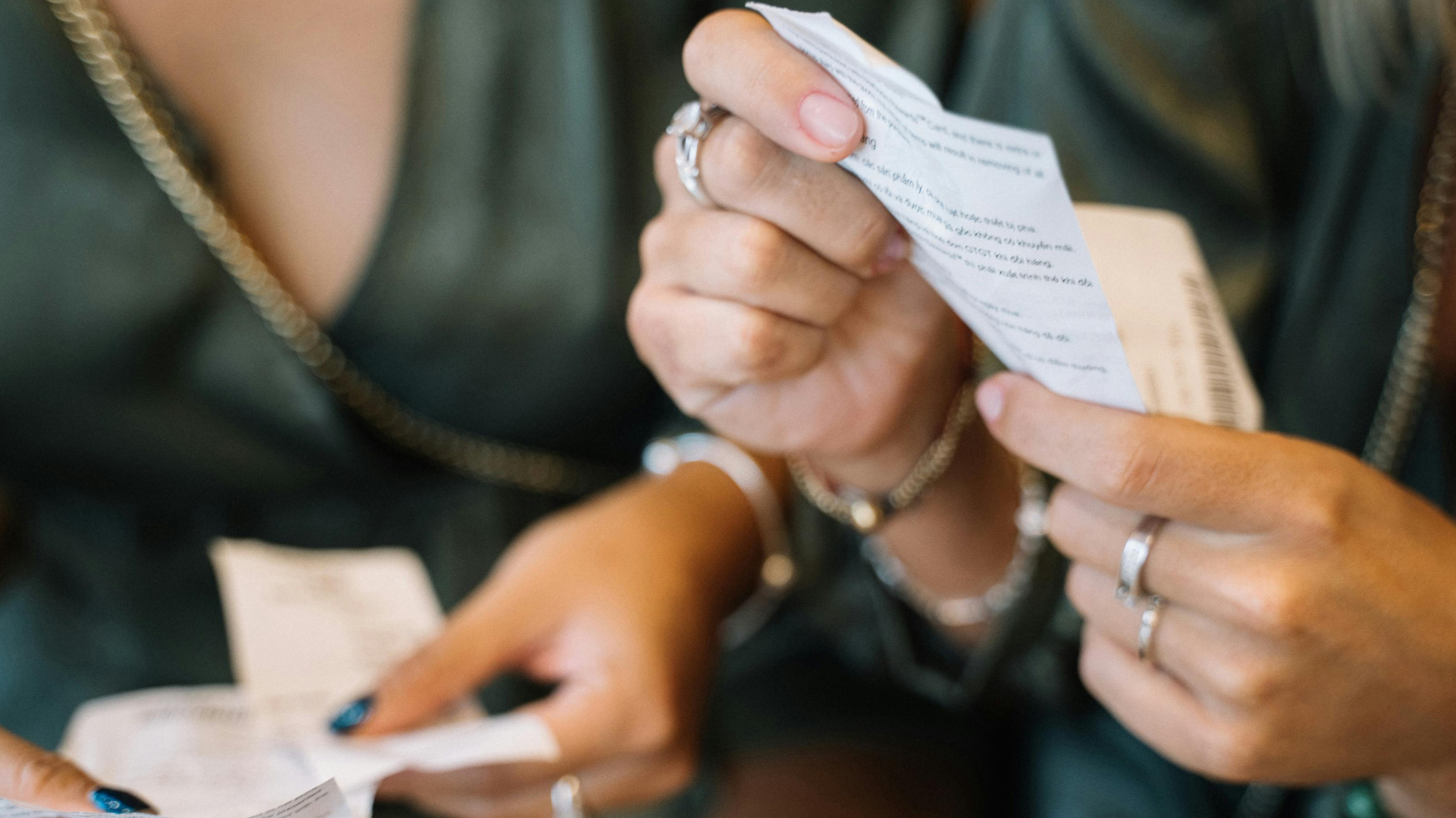 Receipts and bills evidence for personal injury claim