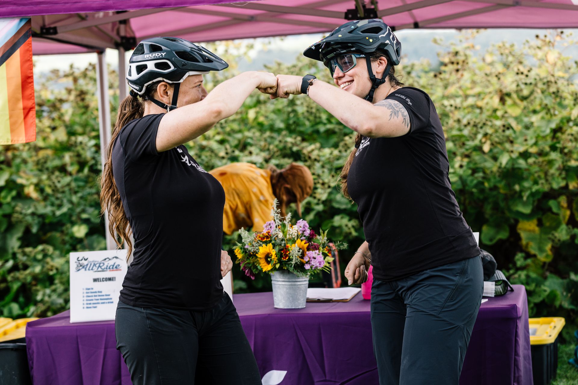 The Ladies All Ride team celebrates new wins on the MTB trails at The Wildflower