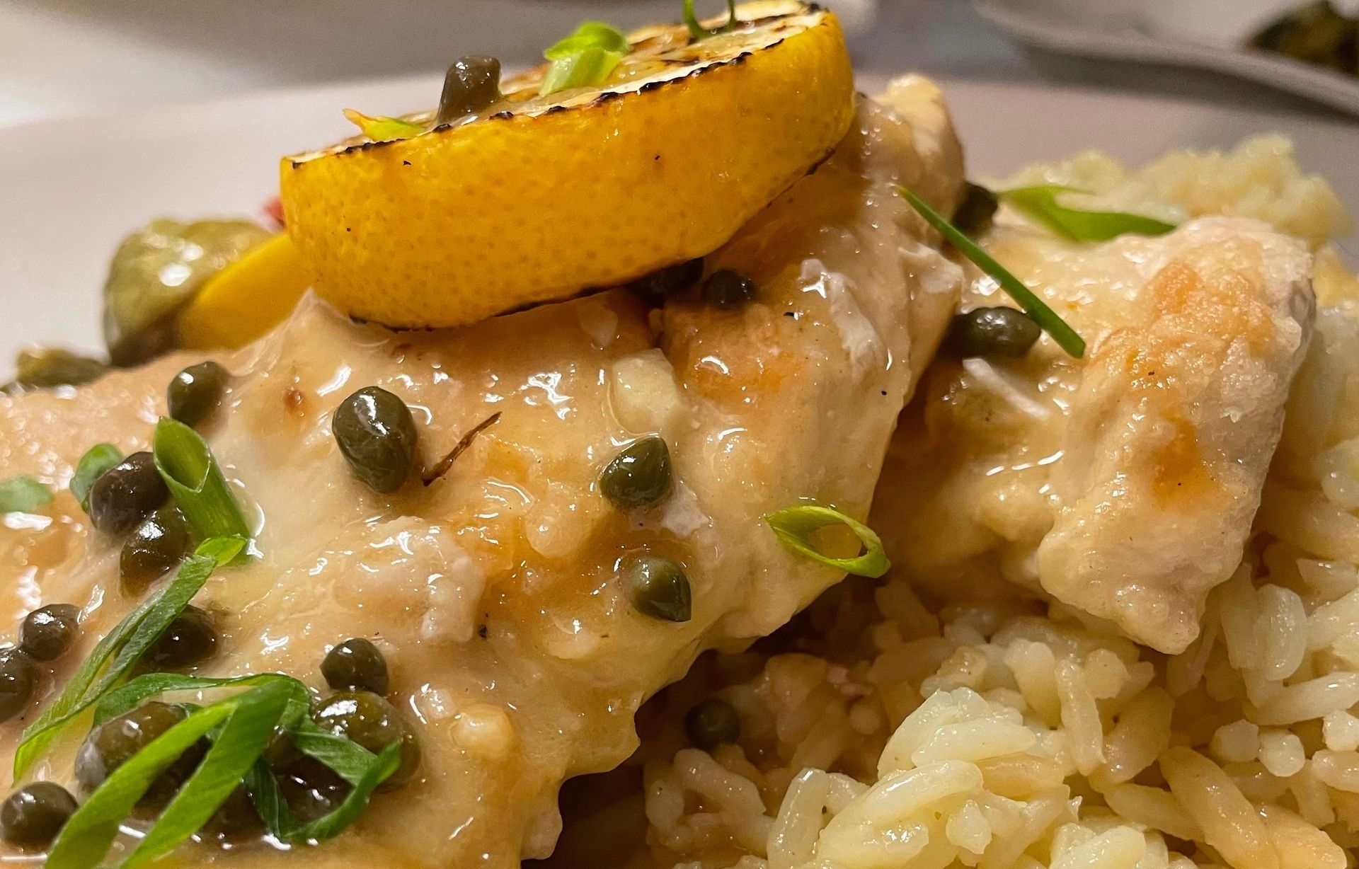 Chicken Piccata made at The Wildflower Restaurant in Lyndonville, VT