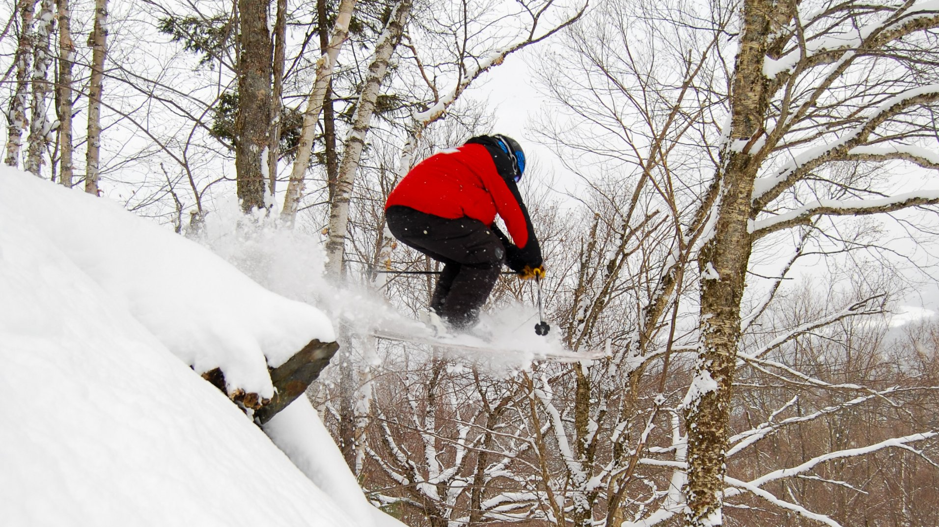 A man freestyle skiing in Burke, Vermont