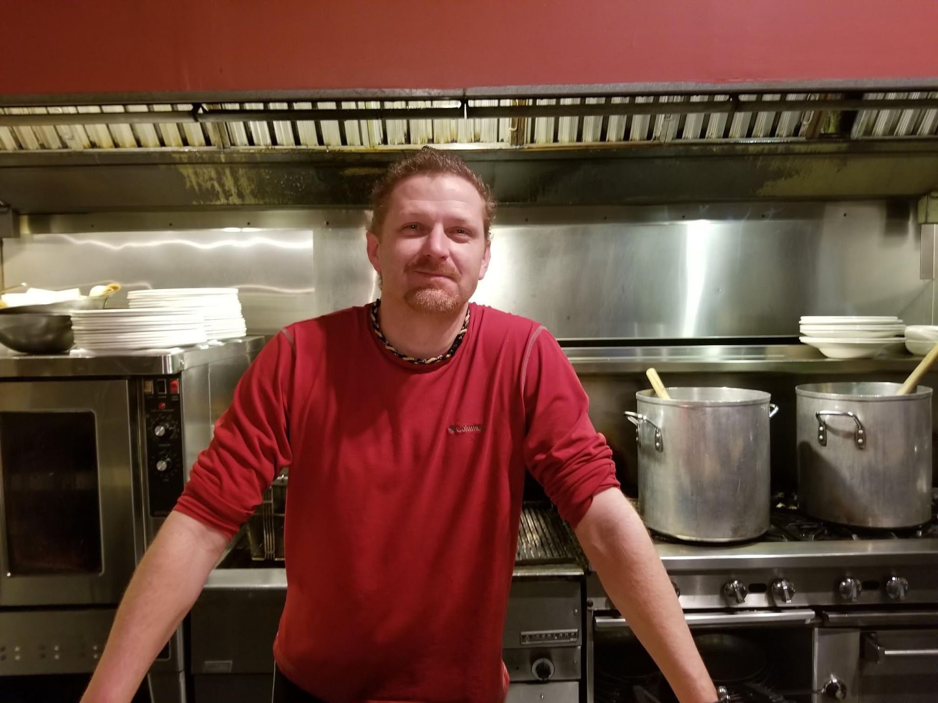 Kristian Wagner, sous chef, in the kitchen of The Wildflower Restaurant.
