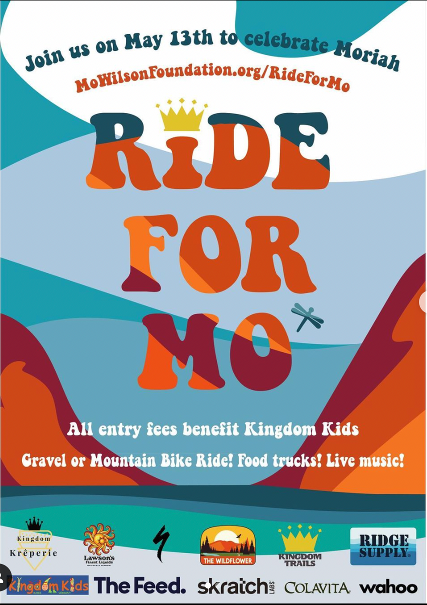 Flyer advertising the Ride for Mo event, highlighting activities and local sponsors.