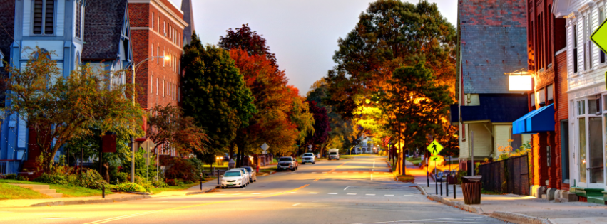 Downtown Saint Johnsbury, Vermont during Fall