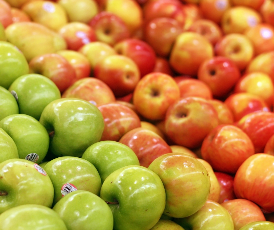 Red and green apples at The Wildflower