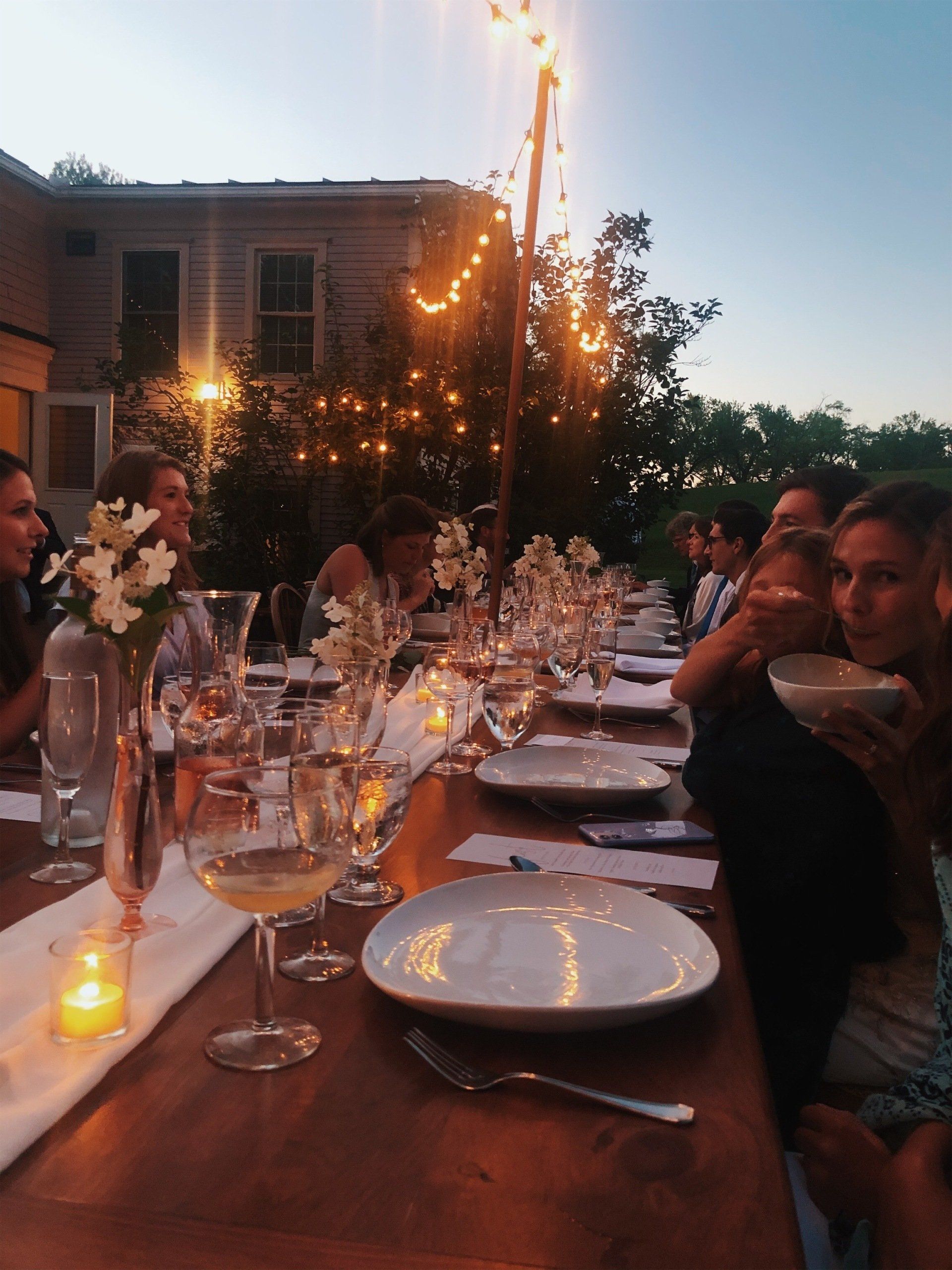 The Wildflower Inn, Restaurant, and Bar hosts a small wedding's rehearsal dinner in East Burke.