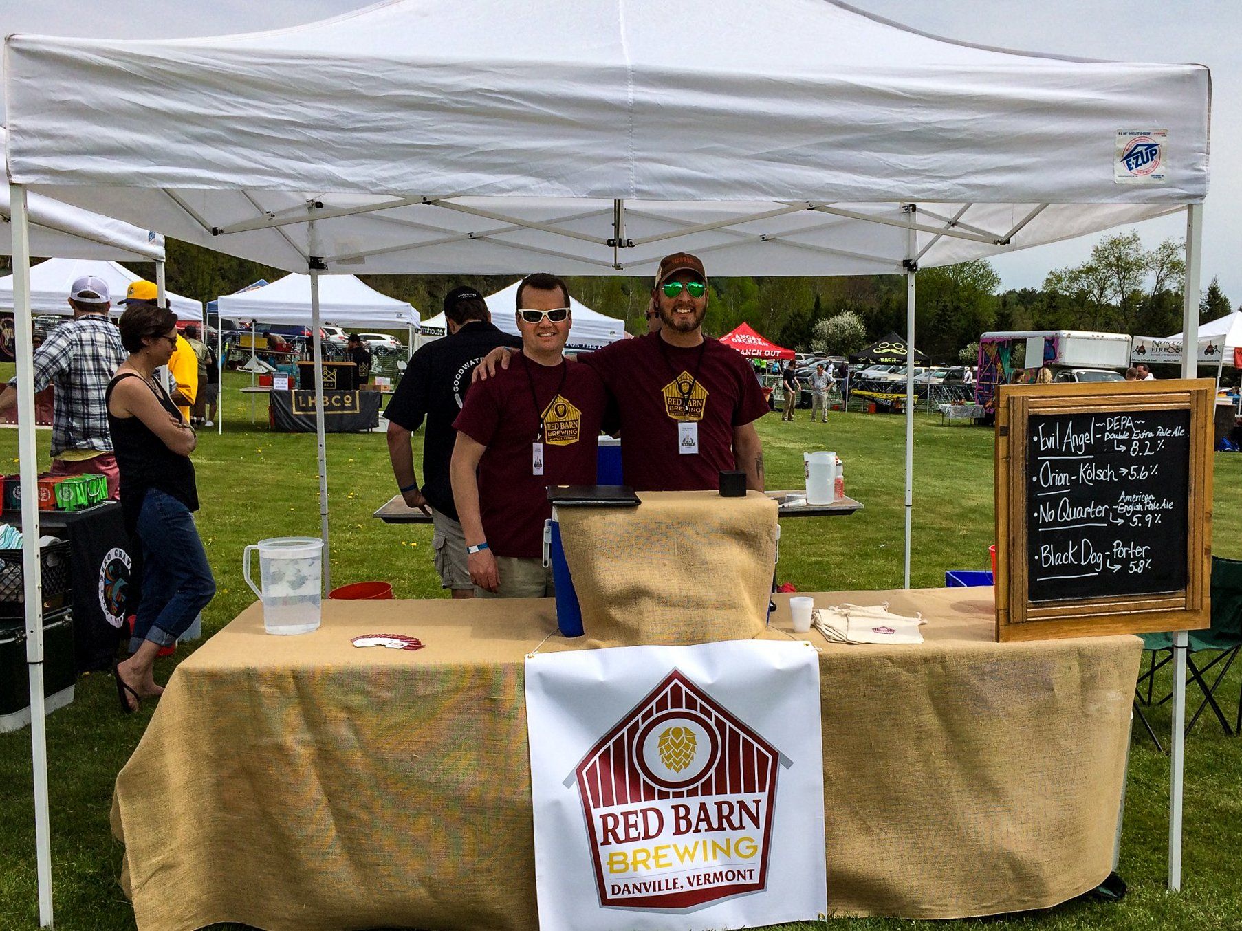 Red Brewing from Danville Vermont in an event tent