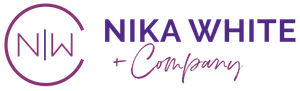 Logo for Nika White + Company, featuring initials