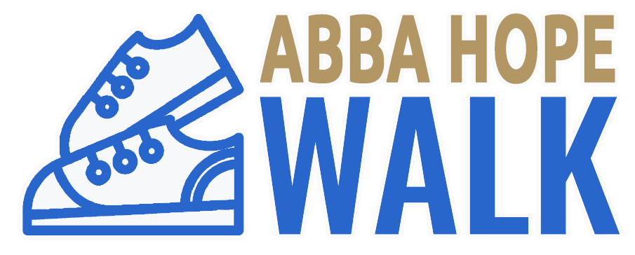 The logo for abba hope walk shows a pair of shoes.