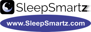 A logo for sleepsmartz is shown on a white background