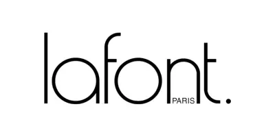 A black and white logo for lafont paris on a white background.