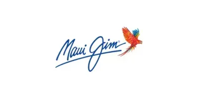 The maui jim logo has a bird on it.
