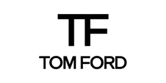 A black and white logo for tom ford on a white background.